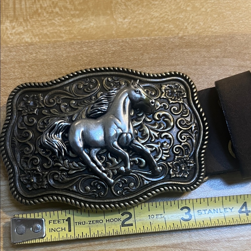 ( 0332) Brown Belt with Horse Buckle. Happy 2026 Fire Horse Year. (small) - Picture 4 of 5
